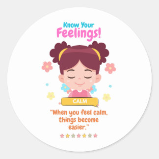 Sticker Rond Kids Emotion Featuring Calm