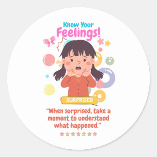 Sticker Rond Kids Emotion Featuring Surprised