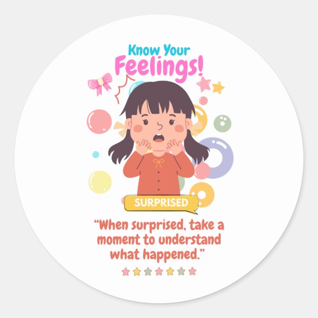 Sticker Rond Kids Emotion Featuring Surprised (Devant)