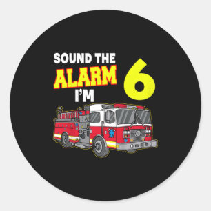 Sticker Rond Kids Sound Alarm Im 6 Kids Fire Truck Firefighter