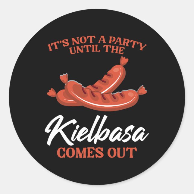 Sticker Rond Kielbasa Pologne Viande Saucisson Nourriture Lover (Devant)