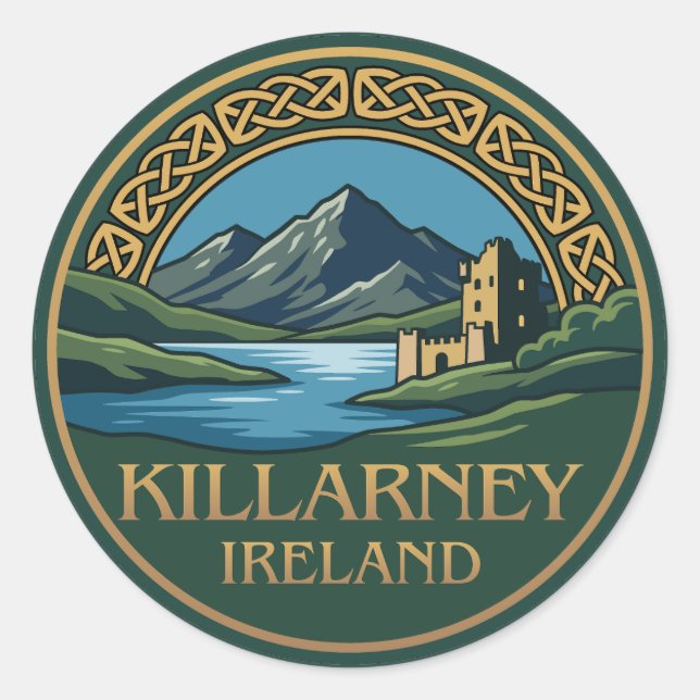 Sticker Rond Killarney Ireland (Devant)
