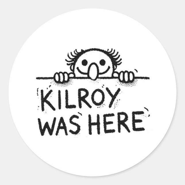 Sticker Rond Kilroy était ici (Devant)