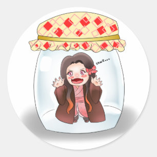 Sticker Rond Kimetsu no Yaiba (autocollant de Nezuko chibi)