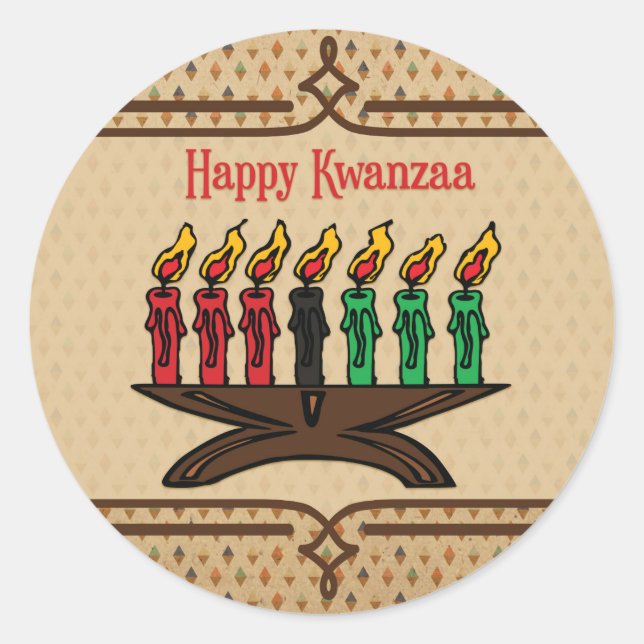 Sticker Rond Kinara, Kwanzaa heureux (Devant)