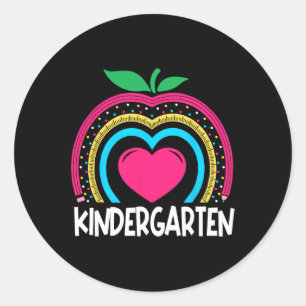 Sticker Rond Kindergarten Boho Rainbow enseignant équipe Kinder