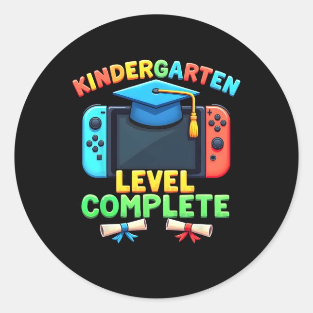 Sticker Rond Kindergarten Level Complete Graduation Cl 2025 Gam (Devant)