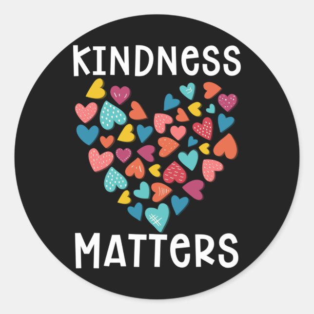 Sticker Rond Kindness Heart Equality Together Kind Cute (Devant)