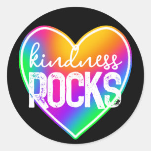 Sticker Rond Kindness Rocks Rainbow