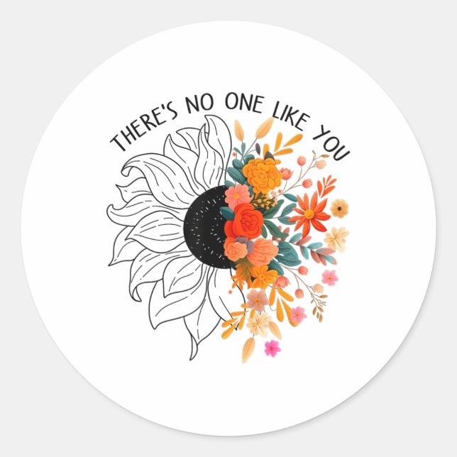 Sticker Rond Kindness Sunflower Be Kind Self Care Santé mentale (Devant)