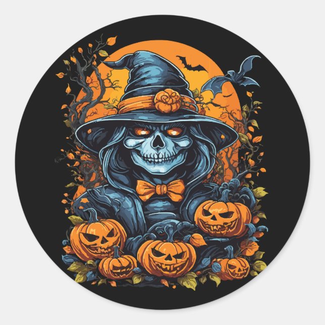 Sticker Rond Kine de Halloween (Devant)