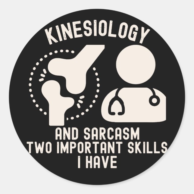 Sticker Rond Kinesiologiste7, Kinesiologie Major (Devant)