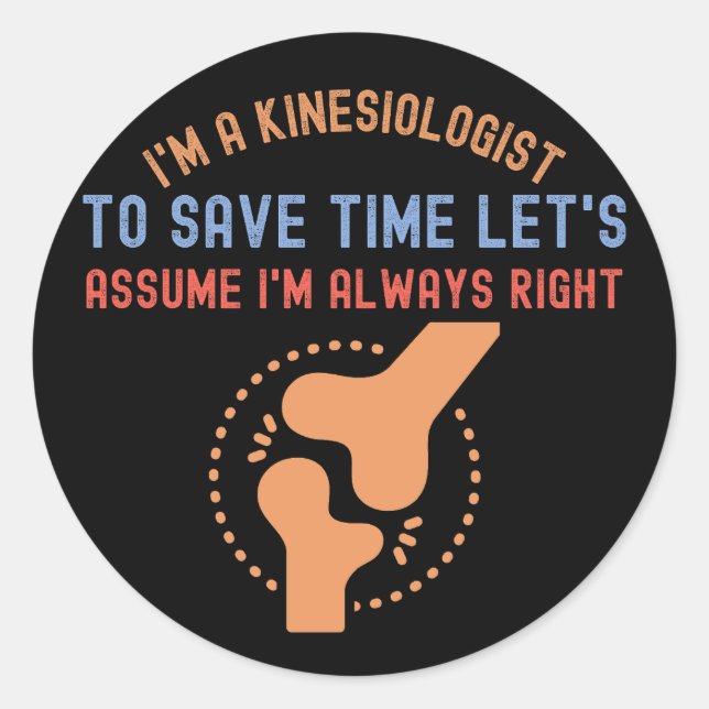 Sticker Rond Kinésiologue4, Citations de Kinésiologie (Devant)