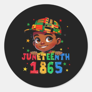 Sticker Rond King Black Boy Junet1865 Ancêtres Melanin A