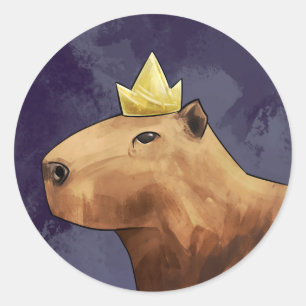 Sticker Rond King Capybara