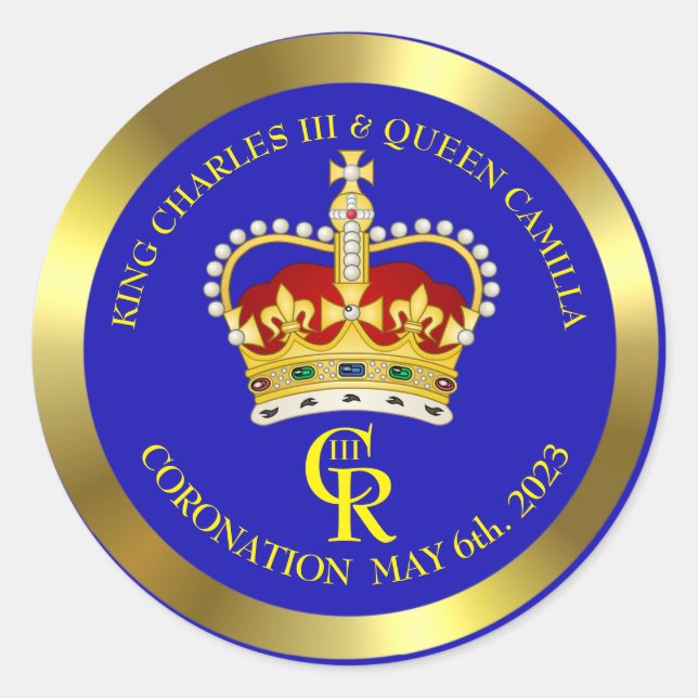 Sticker Rond King Charles III et Queen Consort Camilla Clas (Devant)