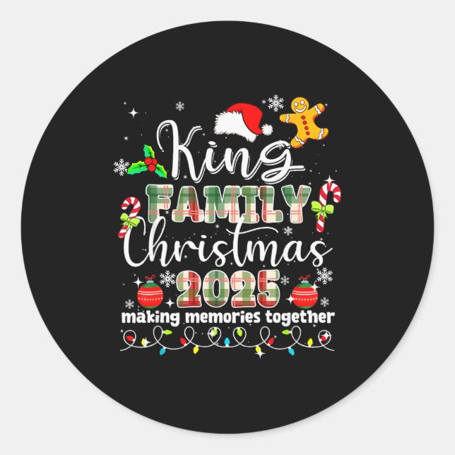 Sticker Rond King Family Christmas 2025 Matching Santa Tee Xmas (Devant)