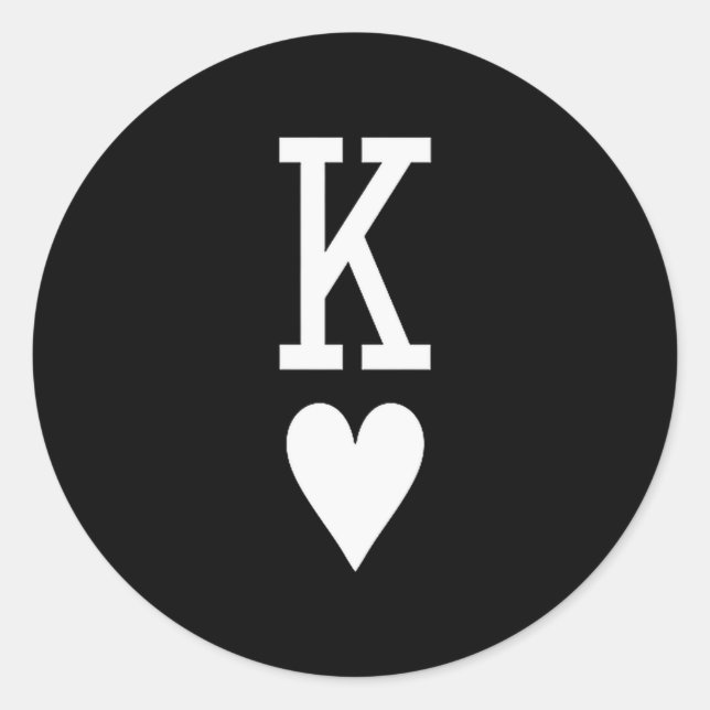 Sticker Rond King Of Hearts And Queen Of Hearts Couples Matchin (Devant)