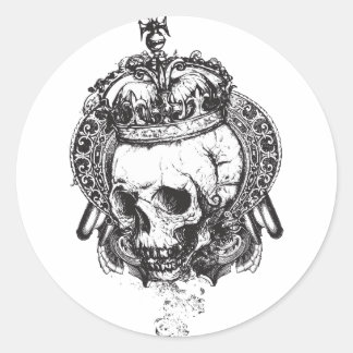 Sticker Rond King Skull