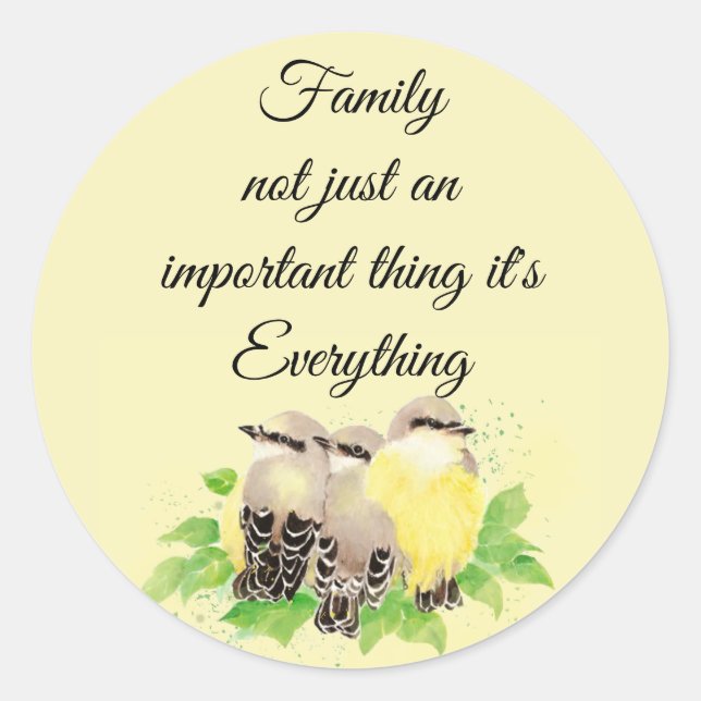 Sticker Rond Kingbird Bird Inspiration Famille Citation Art (Devant)