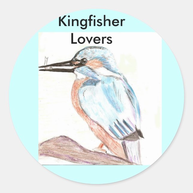 Sticker Rond Kingfisher Lover (Devant)