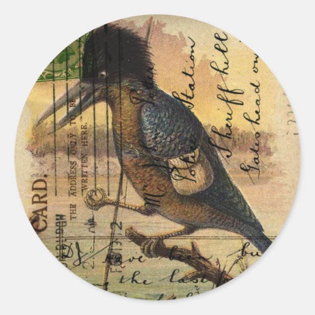 Sticker Rond Kingfisher par carte postale (Devant)