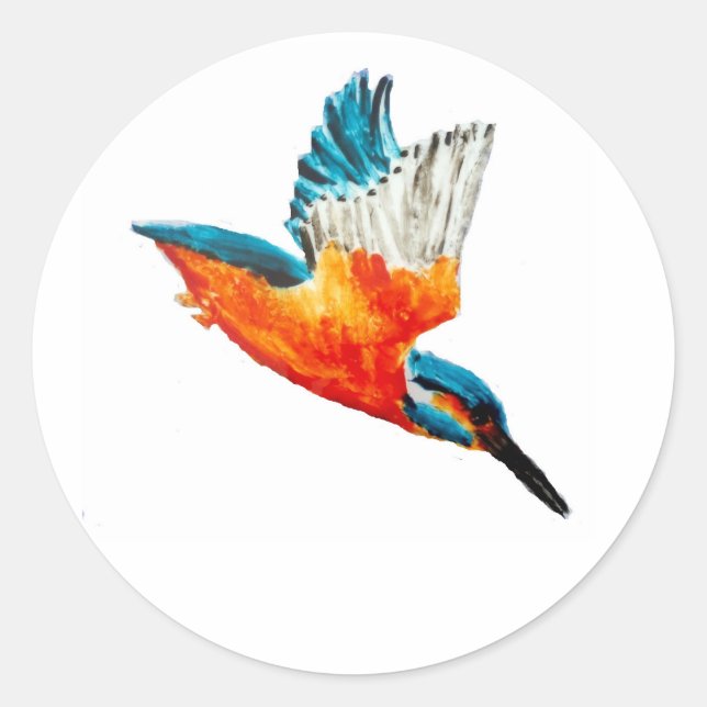 Sticker Rond Kingfisher volant (Devant)