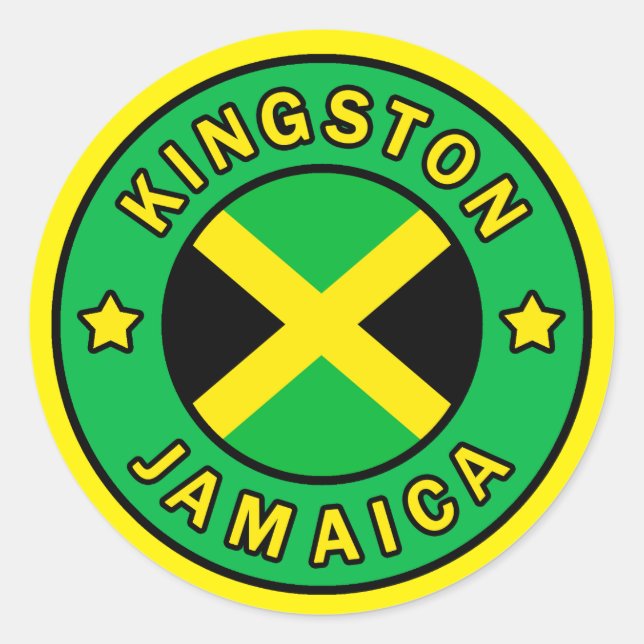 Sticker Rond Kingston Jamaïque (Devant)