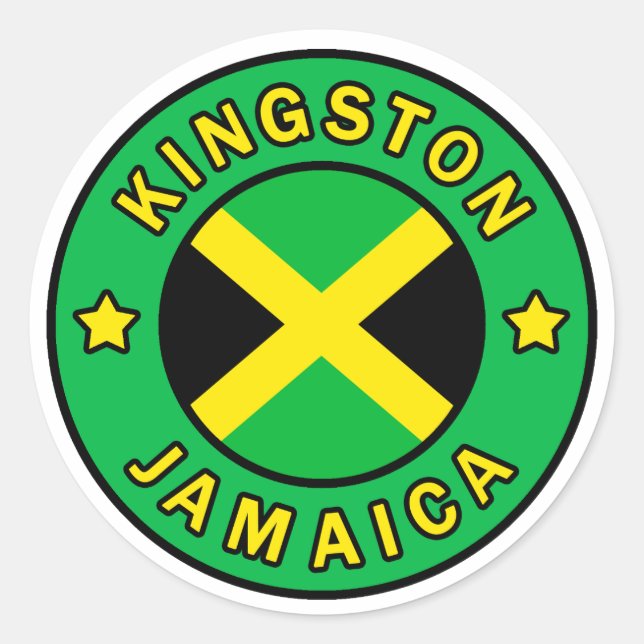 Sticker Rond Kingston Jamaïque (Devant)