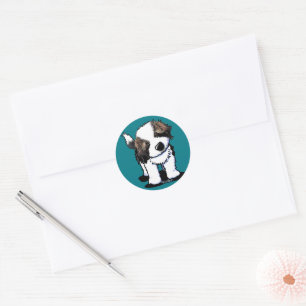 Sticker Rond KiniArt Saint Bernard