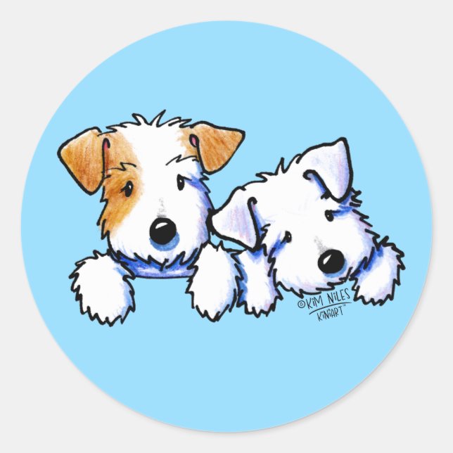 Sticker Rond KiniArt Sealyham Terriers (Devant)