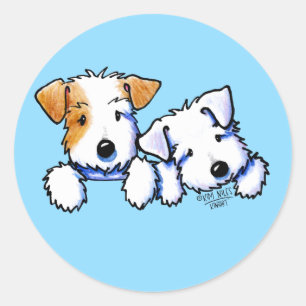 Sticker Rond KiniArt Sealyham Terriers
