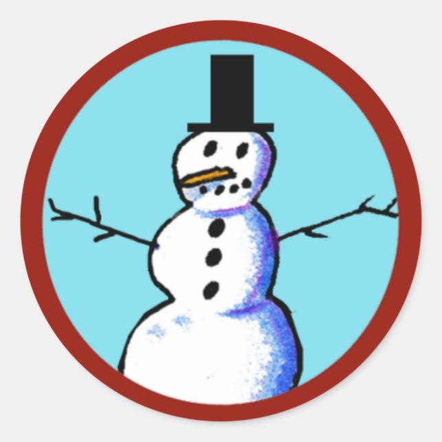 Sticker Rond KiniArt Snowman (Devant)