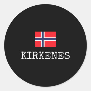 Sticker Rond Kirkenes Norvège Pays Voyage En Famille Enfants Mo