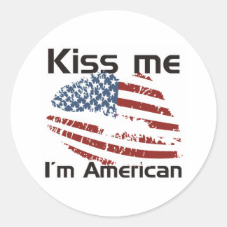Sticker Rond Kiss American