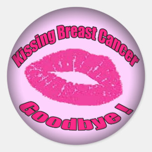 Sticker Rond Kiss Cancer du sein Adieu