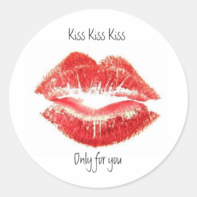 Sticker Rond kiss_lips, (Devant)
