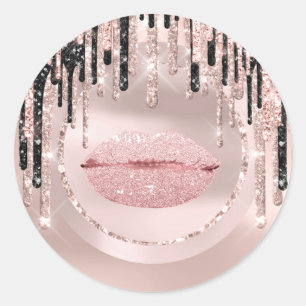 Sticker Rond Kiss Lips Maquillage Artiste Drives Parties scinti