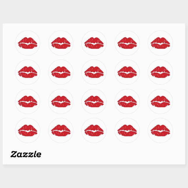 Sticker Rond Kiss Love Kisses Small (Feuille)