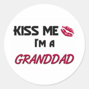 Sticker Rond Kiss me grand-père