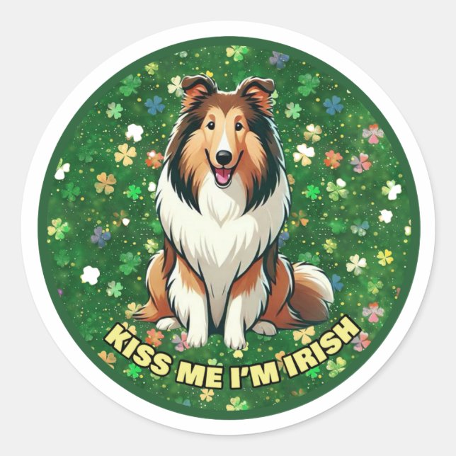 Sticker Rond Kiss Me I'm Irish (Devant)