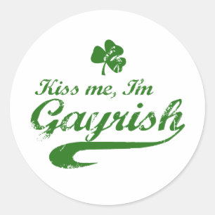STICKER ROND KISS ME JE SUIS GAYRISH