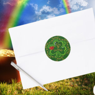 Sticker Rond Kiss Me Je suis Irlandais St. Patrick's Day