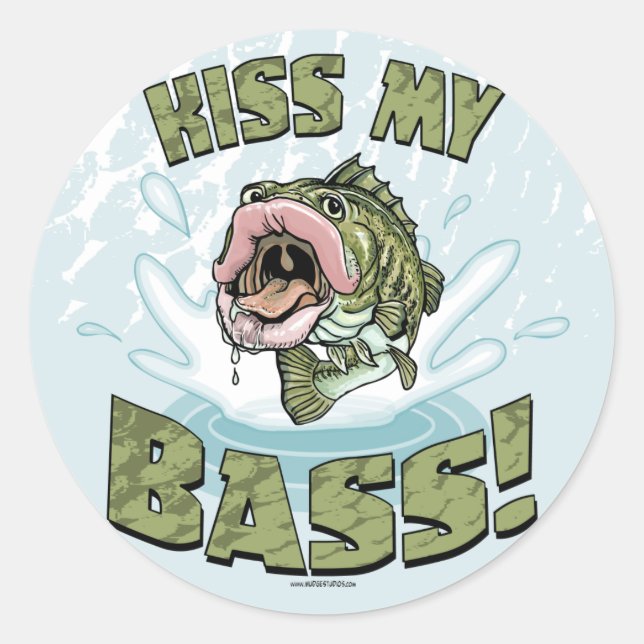 Sticker Rond Kiss My Bass Grosse Bouche (Devant)