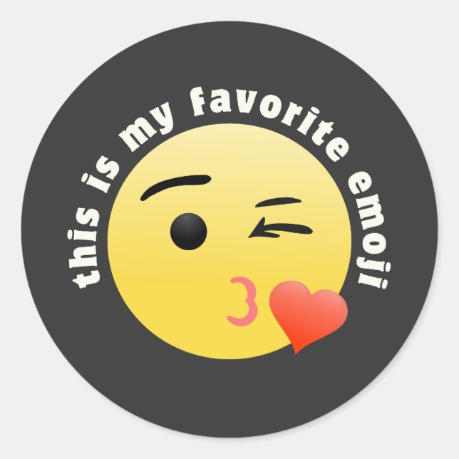 Sticker Rond Kisser Heart Emoji (Devant)