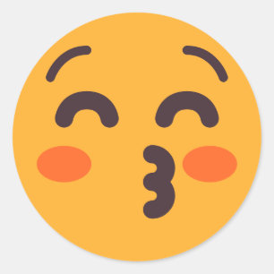 Sticker Rond Kisser Visage Fermé Yeux Couleurs Personnalisées m