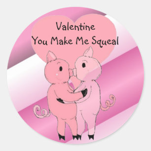 Sticker Rond Kissing Piggys