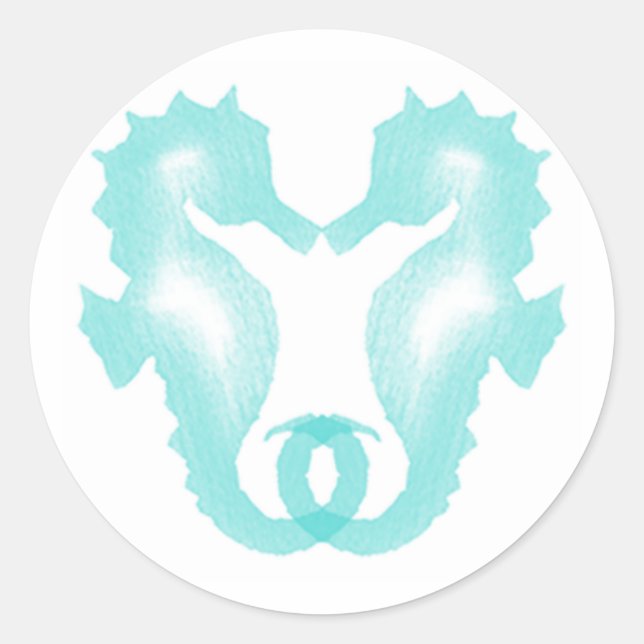 Sticker Rond Kissing Seahorses (Devant)