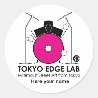 Sticker Rond Kit de batterie minimaliste - Tokyo Edge Lab