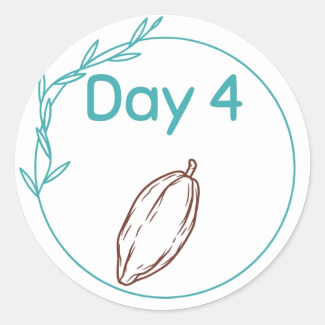 Sticker Rond Kit de dégustation de chocolat Jour 4 (Devant)